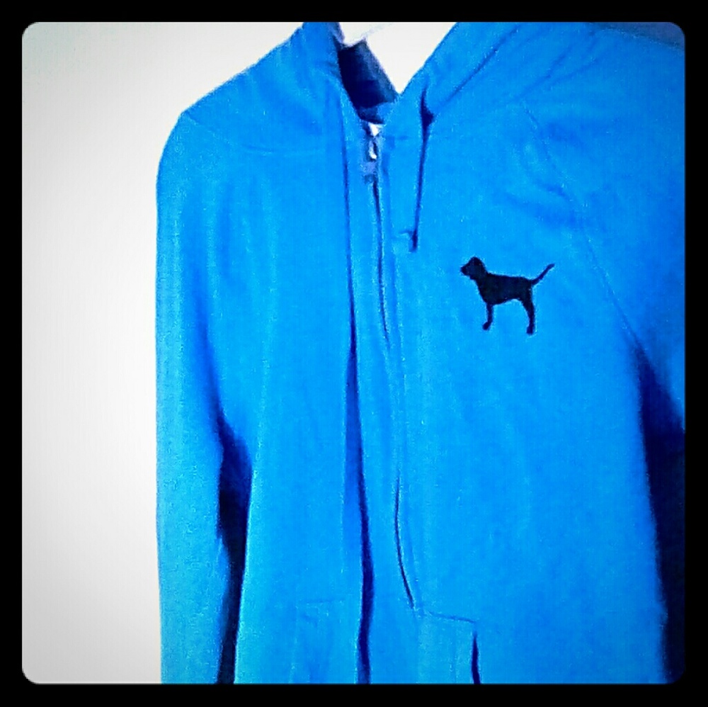 A blue sweater
